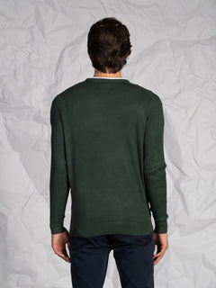 Maglia girocollo treccia|Colore:Verde