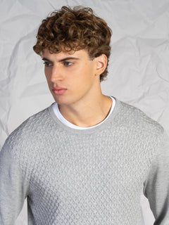 Maglia girocollo nido d’ape|Colore:Grigio