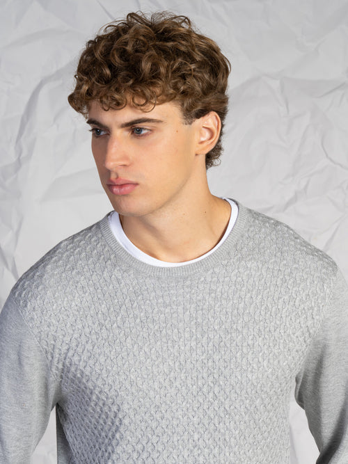 Maglia girocollo nido d’ape|Colore:Grigio