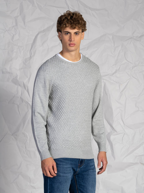 Maglia girocollo nido d’ape|Colore:Grigio