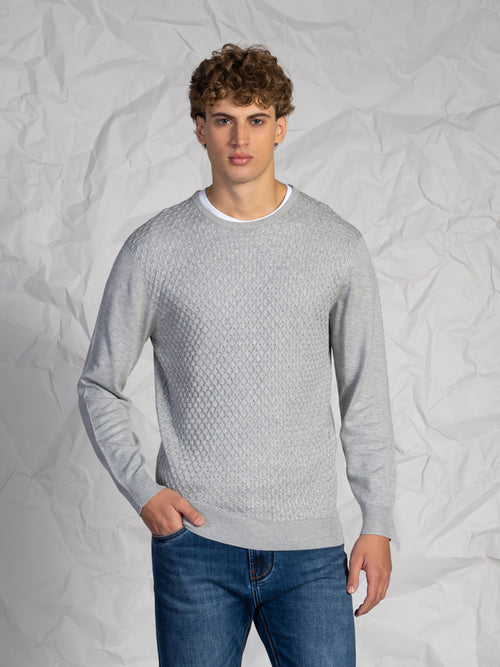 Maglia girocollo nido d’ape|Colore:Grigio