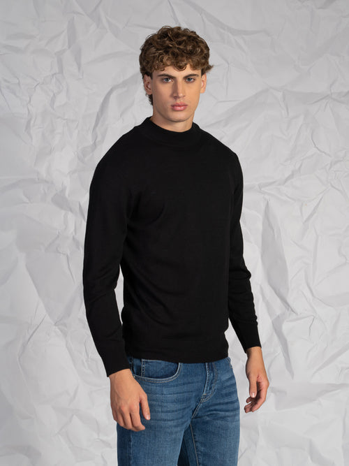 Maglia collo lupetto|Colore:Nero