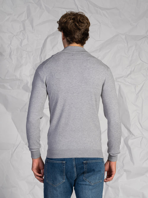 Cardigan con zip|Colore:Grigio melange