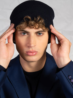 Berretto a coste|Colore:Blu