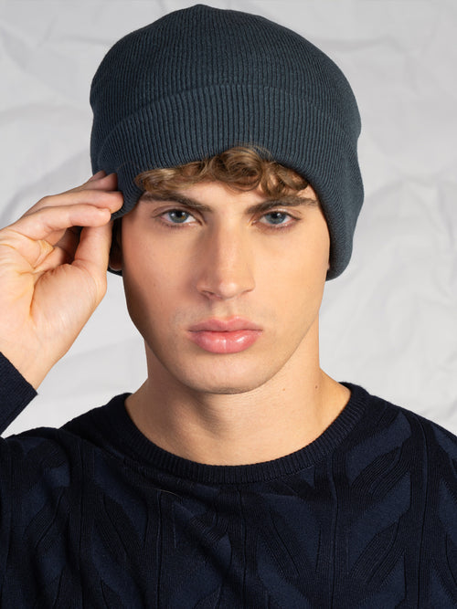 Berretto a coste|Colore:Grigio