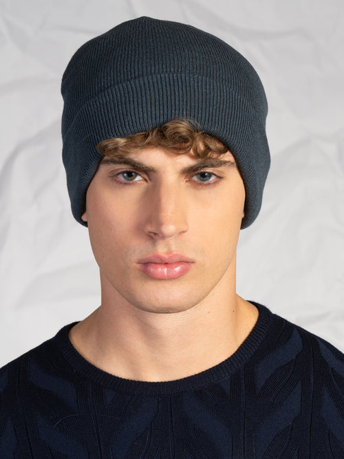 Berretto a coste|Colore:Grigio