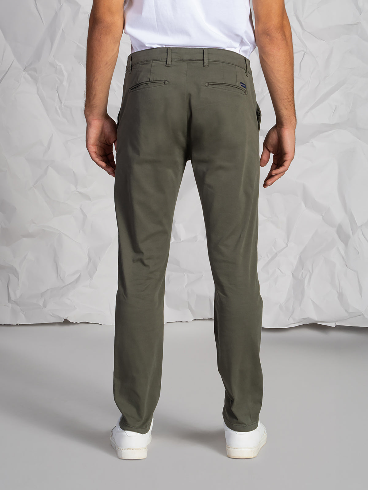 Pantaloni gabardine tasca America stretch|Colore:Verde militare