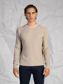 Maglia doppio collo|Colore:Beige