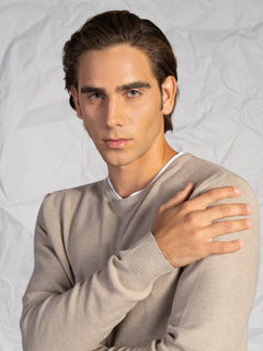 Maglia doppio collo|Colore:Beige