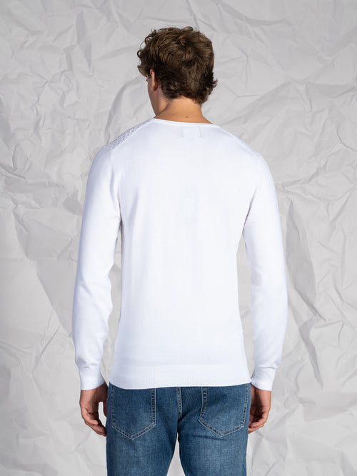 Maglia girocollo nido d’ape|Colore:Panna