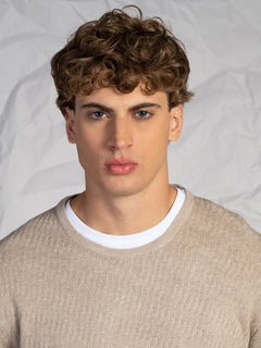Maglia girocollo intrecciata|Colore:Beige