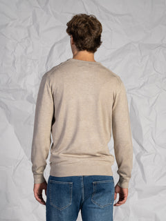 Maglia girocollo intrecciata|Colore:Beige