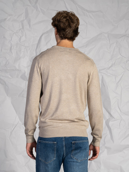Maglia girocollo intrecciata|Colore:Beige
