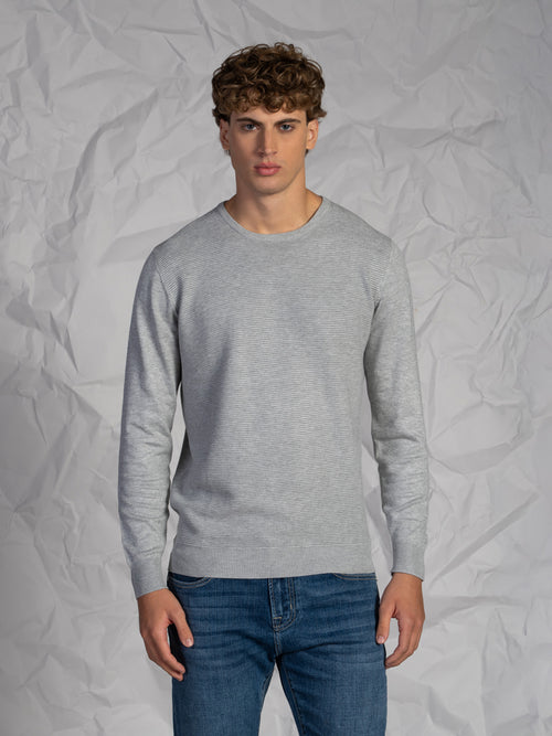 Maglia girocollo rigata