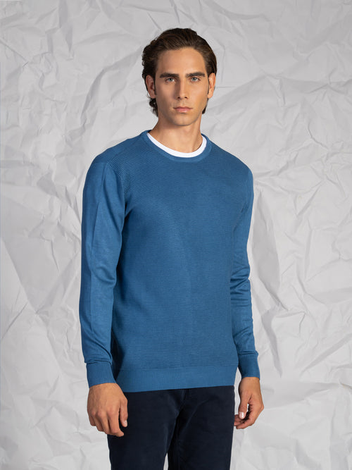 Maglia girocollo rigata