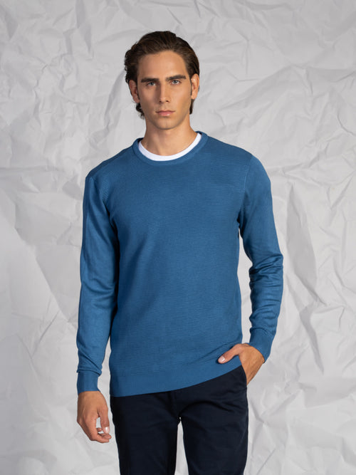 Maglia girocollo rigata