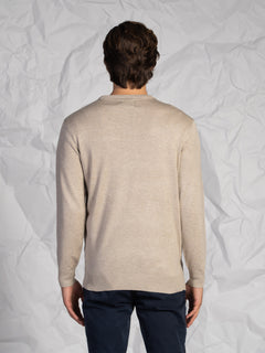Maglia girocollo rigata|Colore:Beige