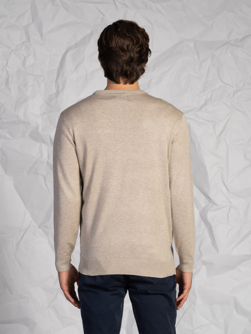 Maglia girocollo rigata|Colore:Beige