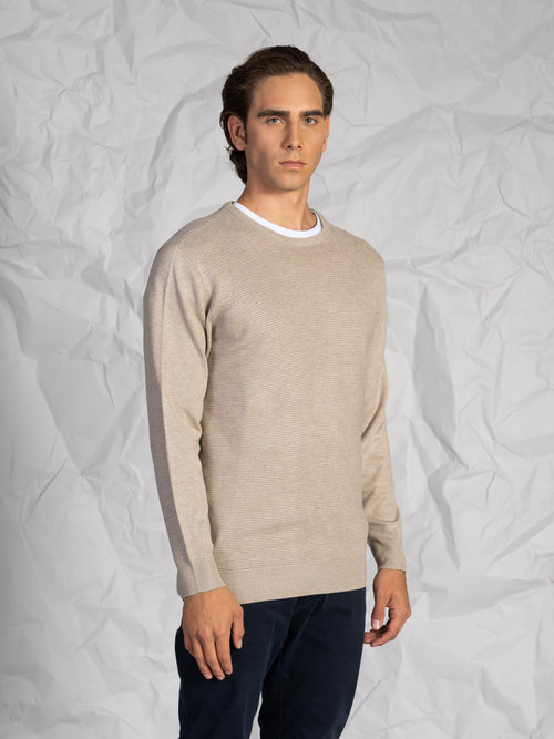 Maglia girocollo rigata