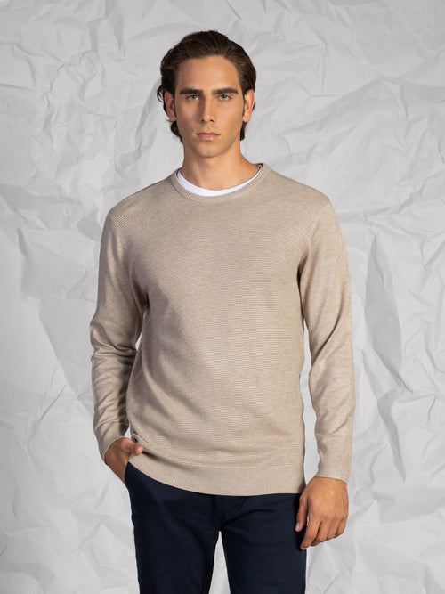 Maglia girocollo rigata