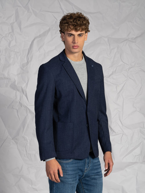 Giacca in maglia|Colore:Blu