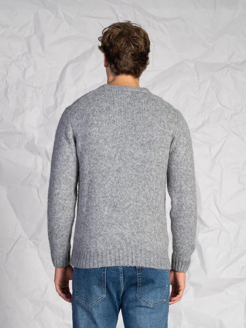 Maglia girocollo con treccia|Colore:Grigio