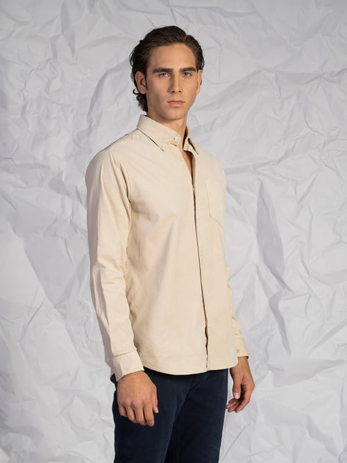 Camicia velluto millerighe|Colore:Beige