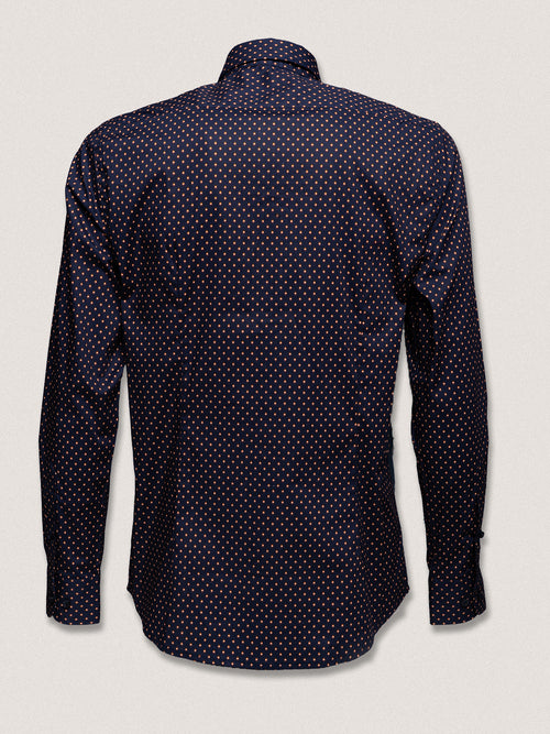 Camicia microfantasia blu|Colore:Fantasia 3