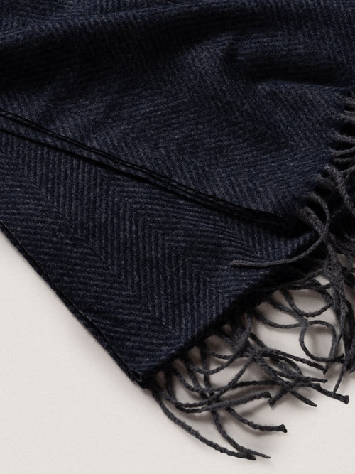 Sciarpa con frange|Colore:Blu