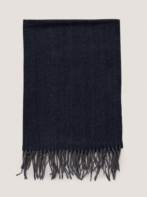 Sciarpa con frange|Colore:Blu