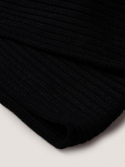 Sciarpa a coste larghe|Colore:Nero