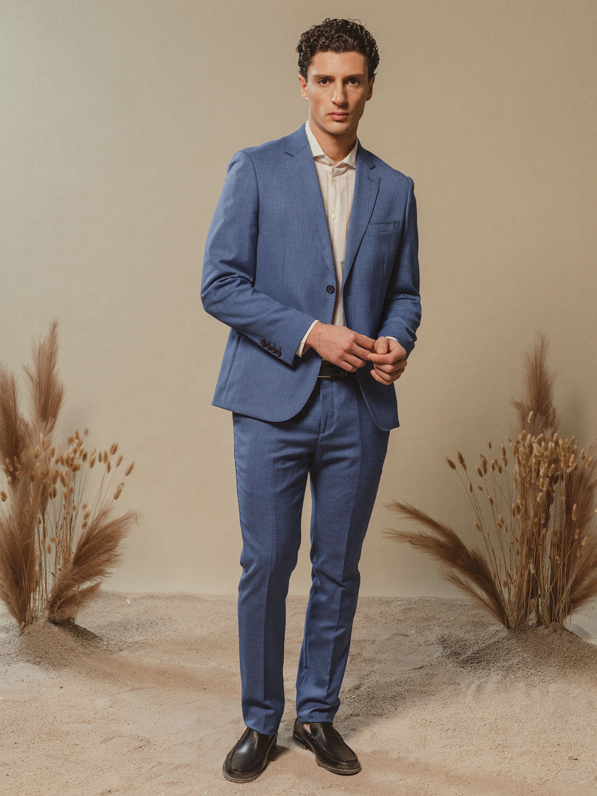 Abito uomo in tessuto misto|Colore:Celeste