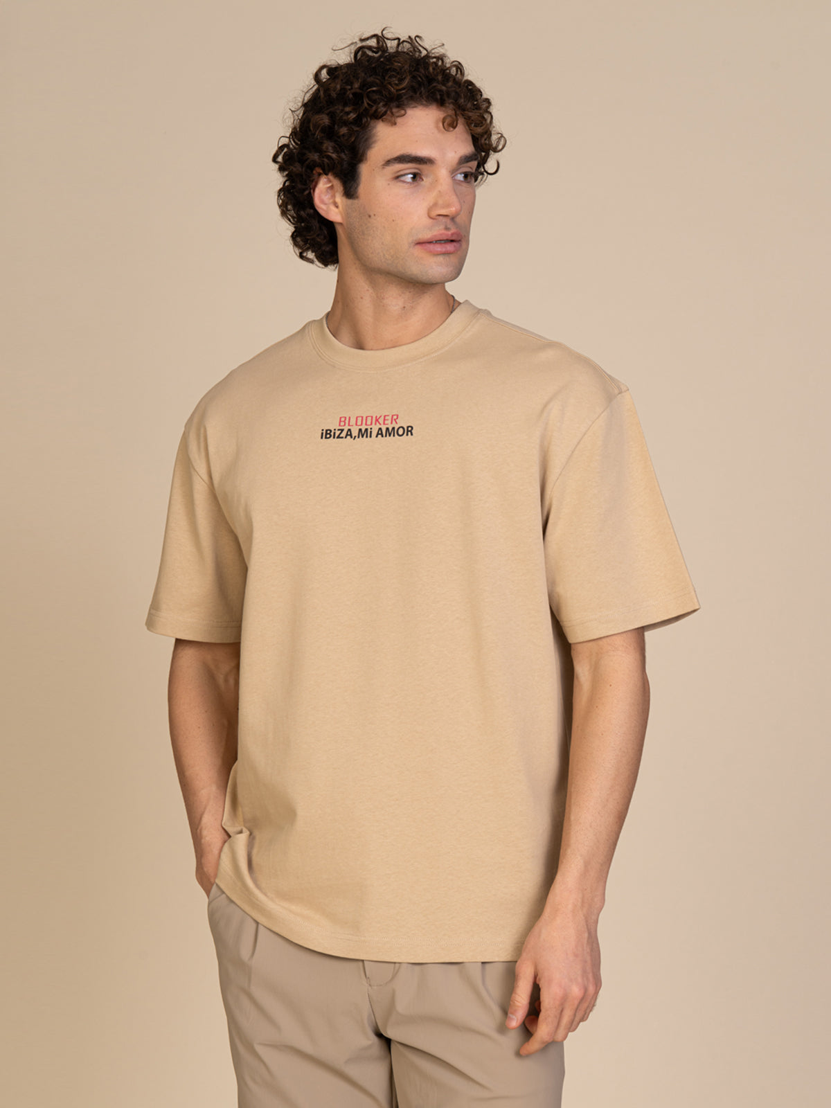 T-Shirt con stampa|Colore:Beige