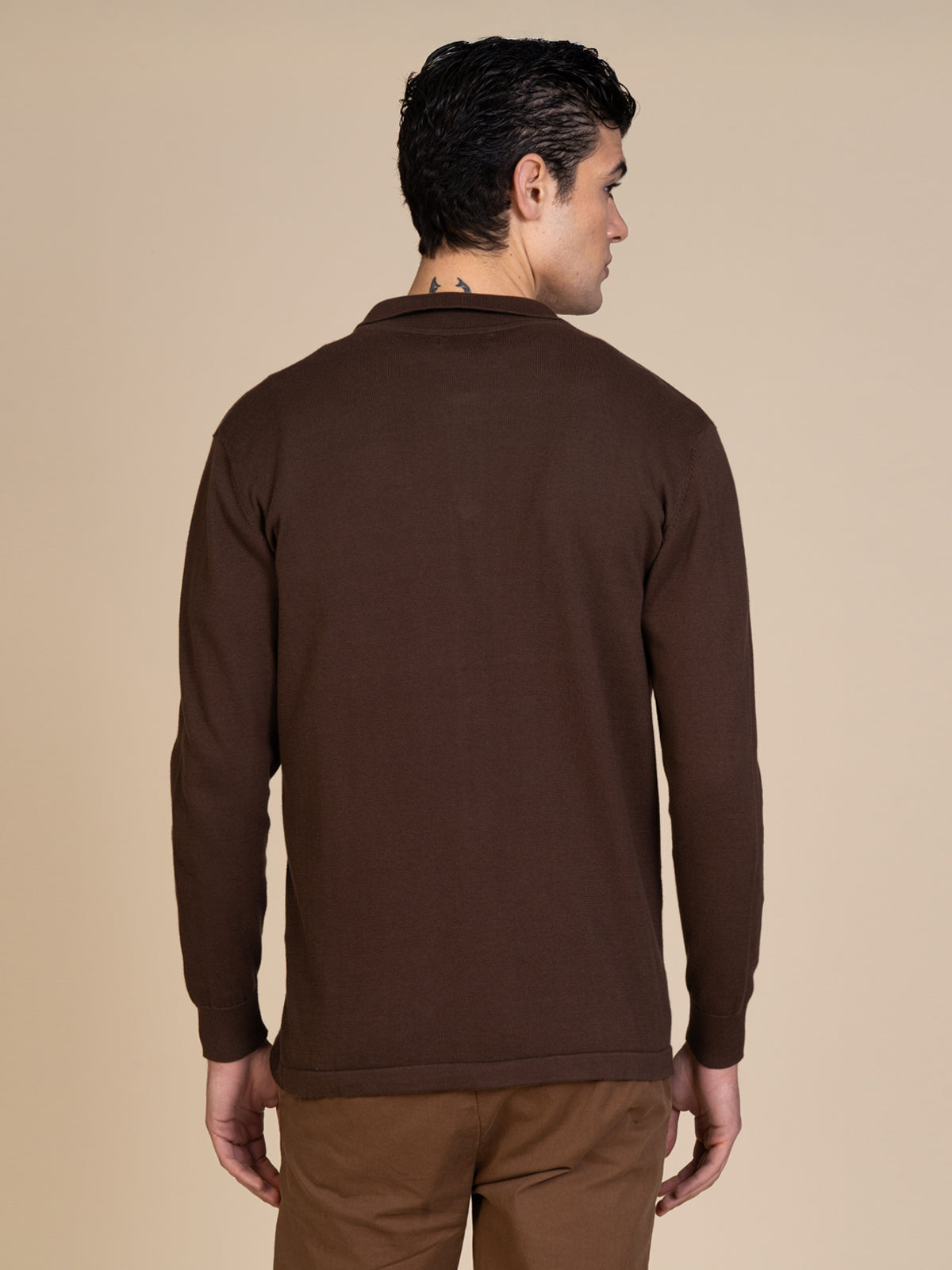 Maglia cardigan in cotone|Colore:Cacao