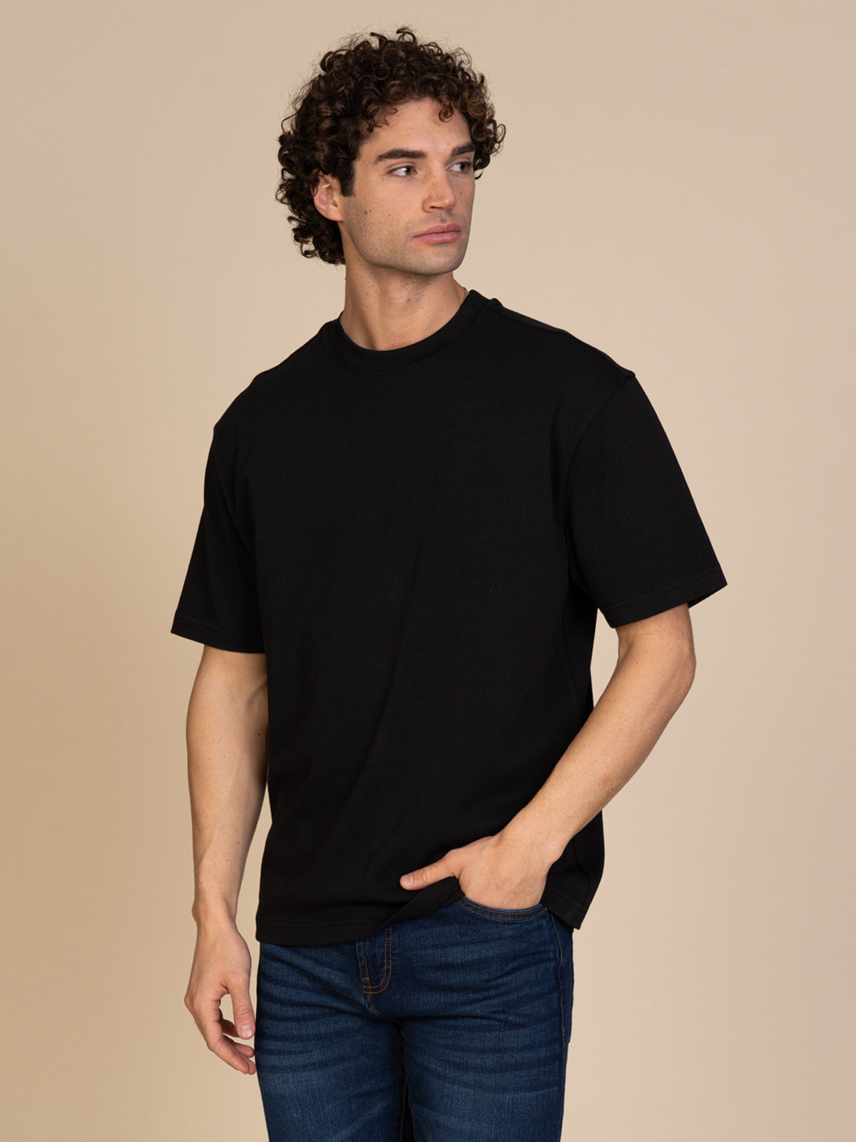 T-Shirt tinta unita|Colore:Nero