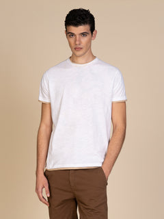 T-Shirt cotone fiammato|Colore:Bianco