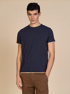 T-Shirt cotone fiammato|Colore:Blu