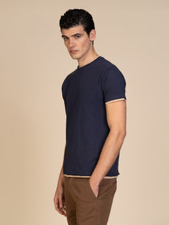 T-Shirt cotone fiammato|Colore:Blu