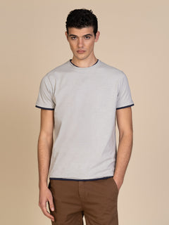 T-Shirt cotone fiammato|Colore:Perla