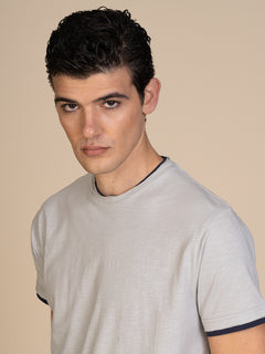 T-Shirt cotone fiammato|Colore:Perla