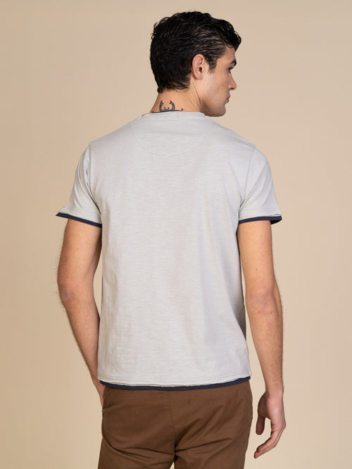 T-Shirt cotone fiammato|Colore:Perla