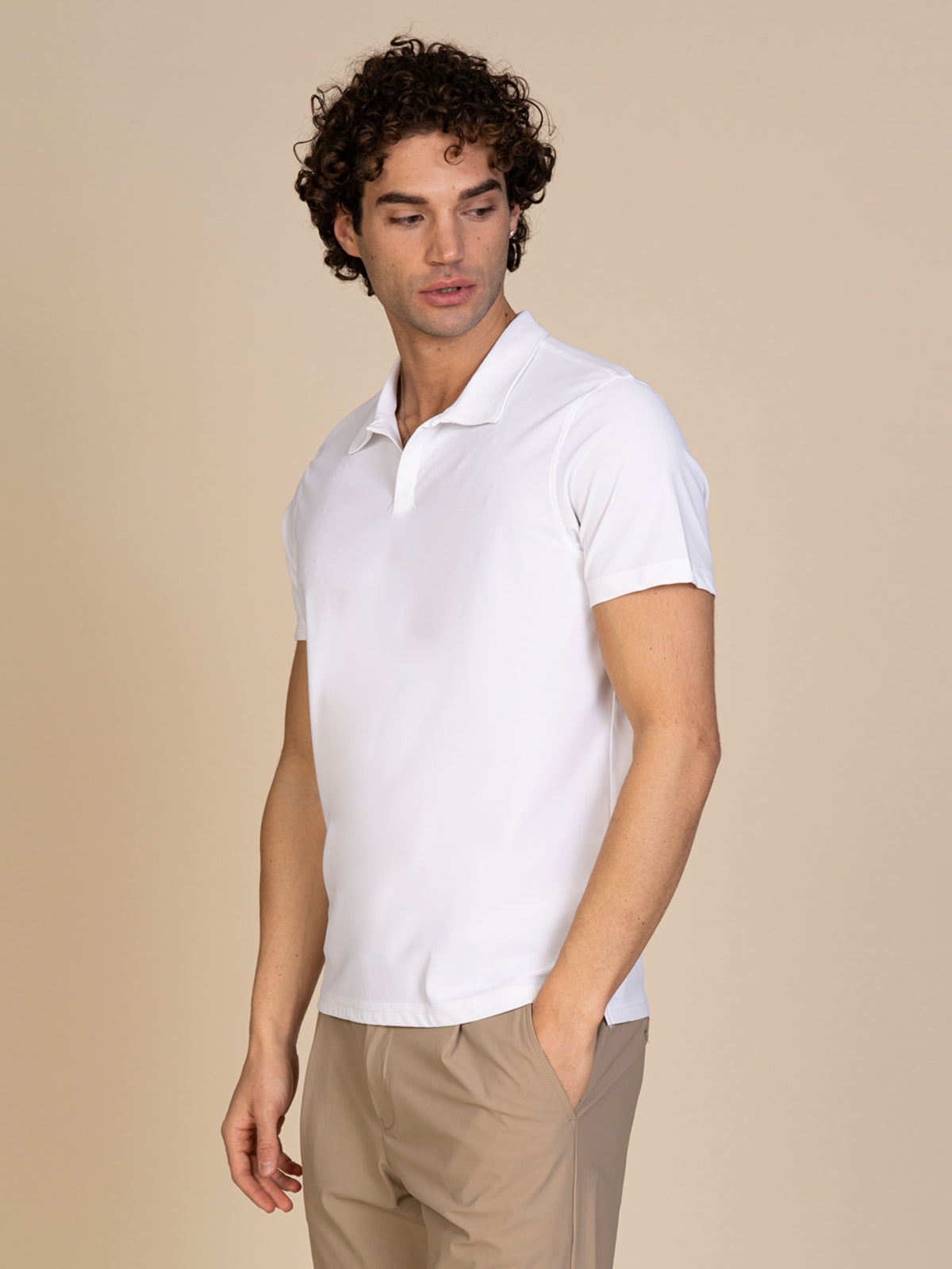 Polo in tessuto liscio|Colore:Bianco