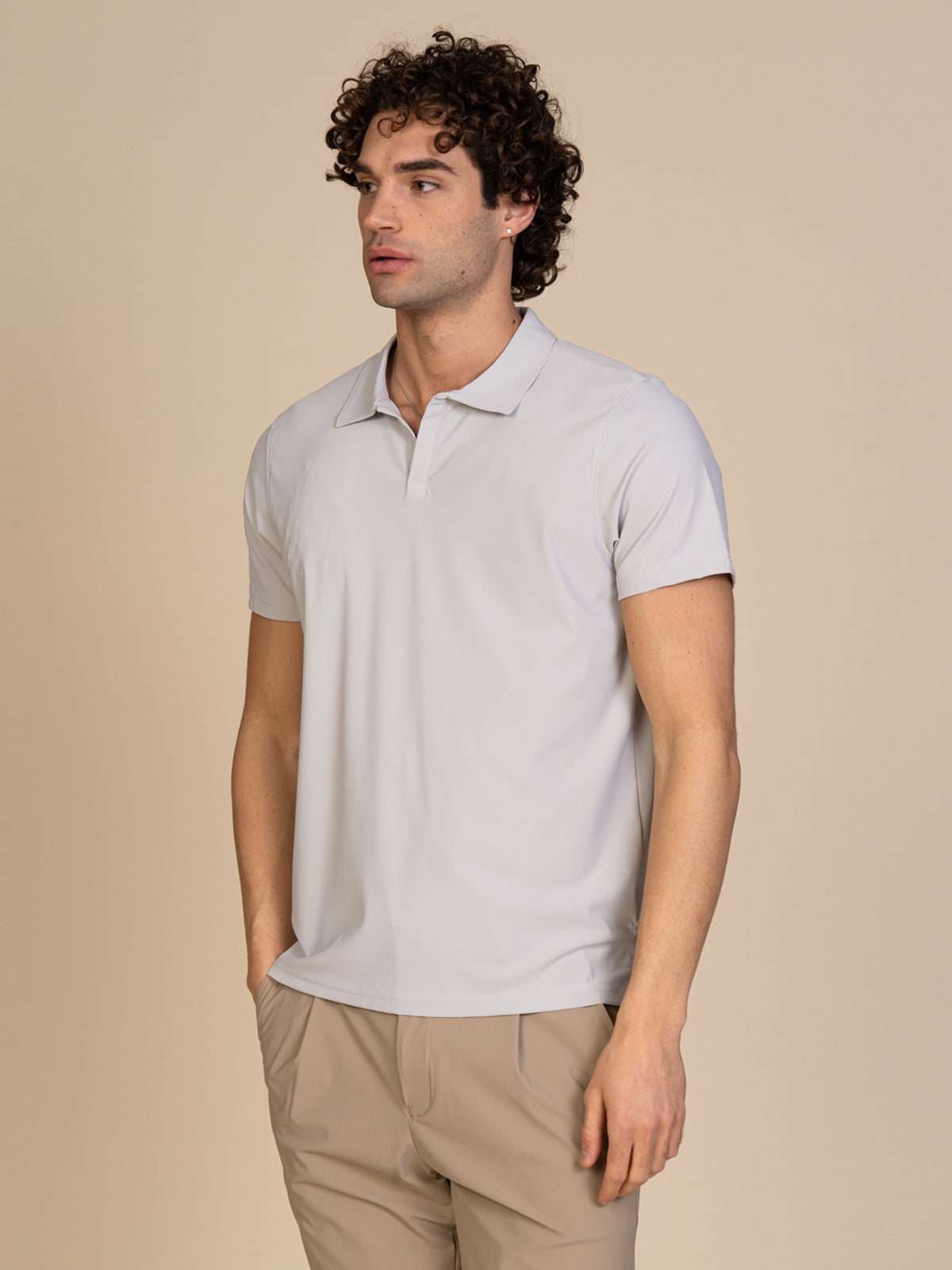 Polo in tessuto liscio|Colore:Perla