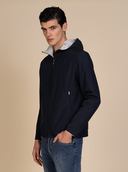 Giubbotto reversibile con cappuccio|Colore:Blu