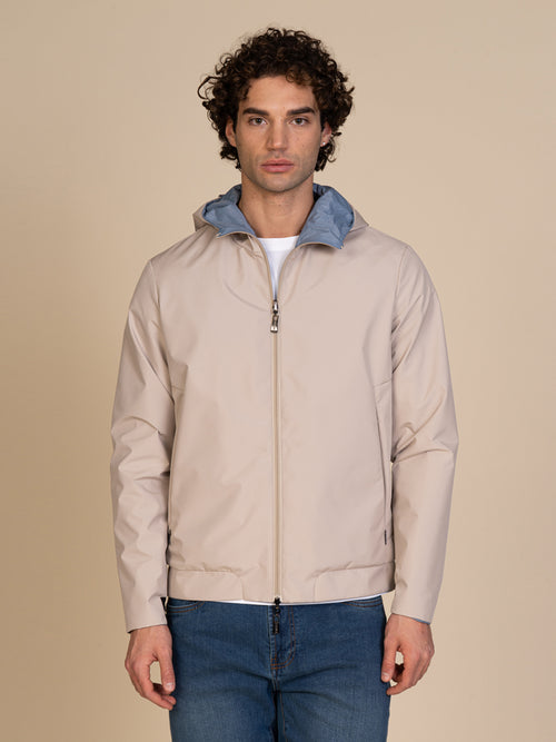 Giubbotto reversibile con cappuccio|Colore:Light beige