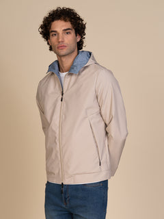 Giubbotto reversibile con cappuccio|Colore:Light beige