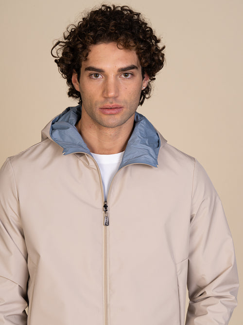 Giubbotto reversibile con cappuccio|Colore:Light beige