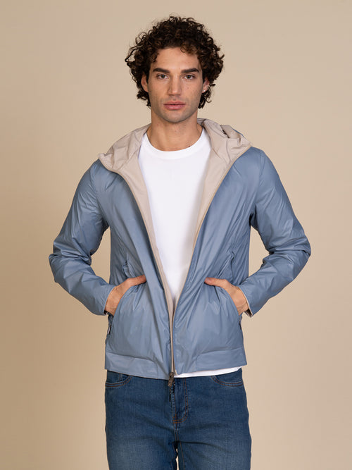 Giubbotto reversibile con cappuccio|Colore:Light beige