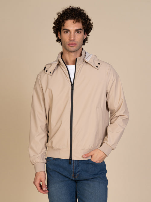 Giubbotto bomber con cappuccio|Colore:Beige