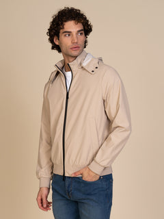 Giubbotto bomber con cappuccio|Colore:Beige